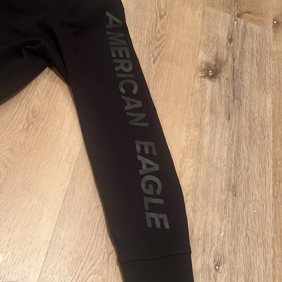 American Eagle Jacket Mens Large Black Full Zip Hoodie Jacket - Picture 6 of 7